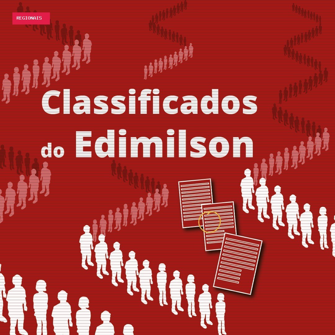 Classificados do Edimilson: as vagas de emprego da semana de 31 de agosto a 4 de setembro