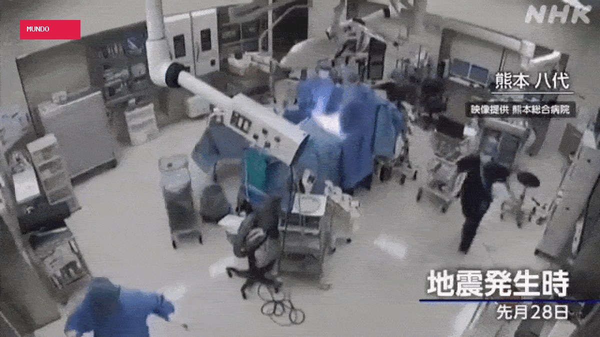 VÍDEO: sala de cirurgia chacoalha durante terremoto no Japão