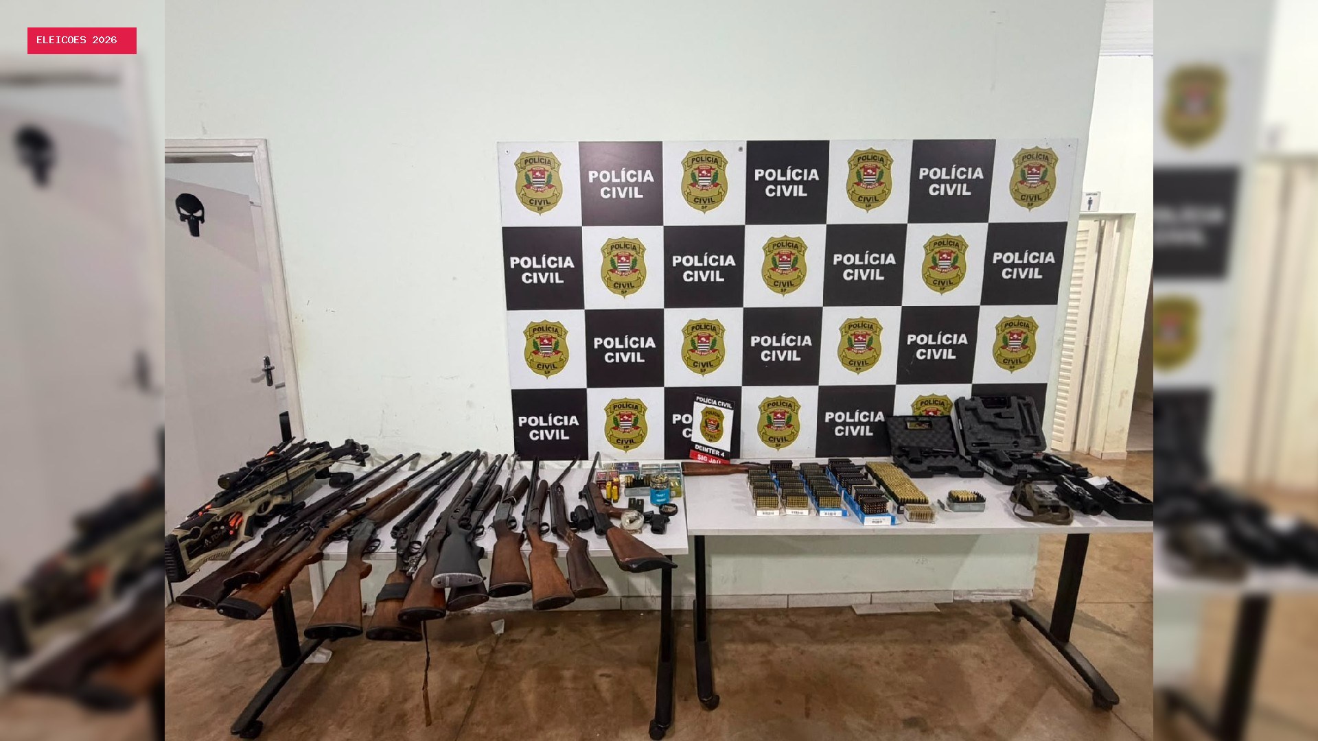 Polícia flagra arsenal com 17 armas de diferentes calibres e prende homem em Jaú