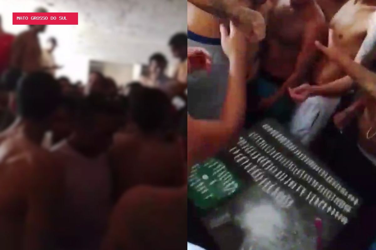 Operação transfere presos que comemoraram aniversário de facção com 'bolo' de cocaína em presídio de MS