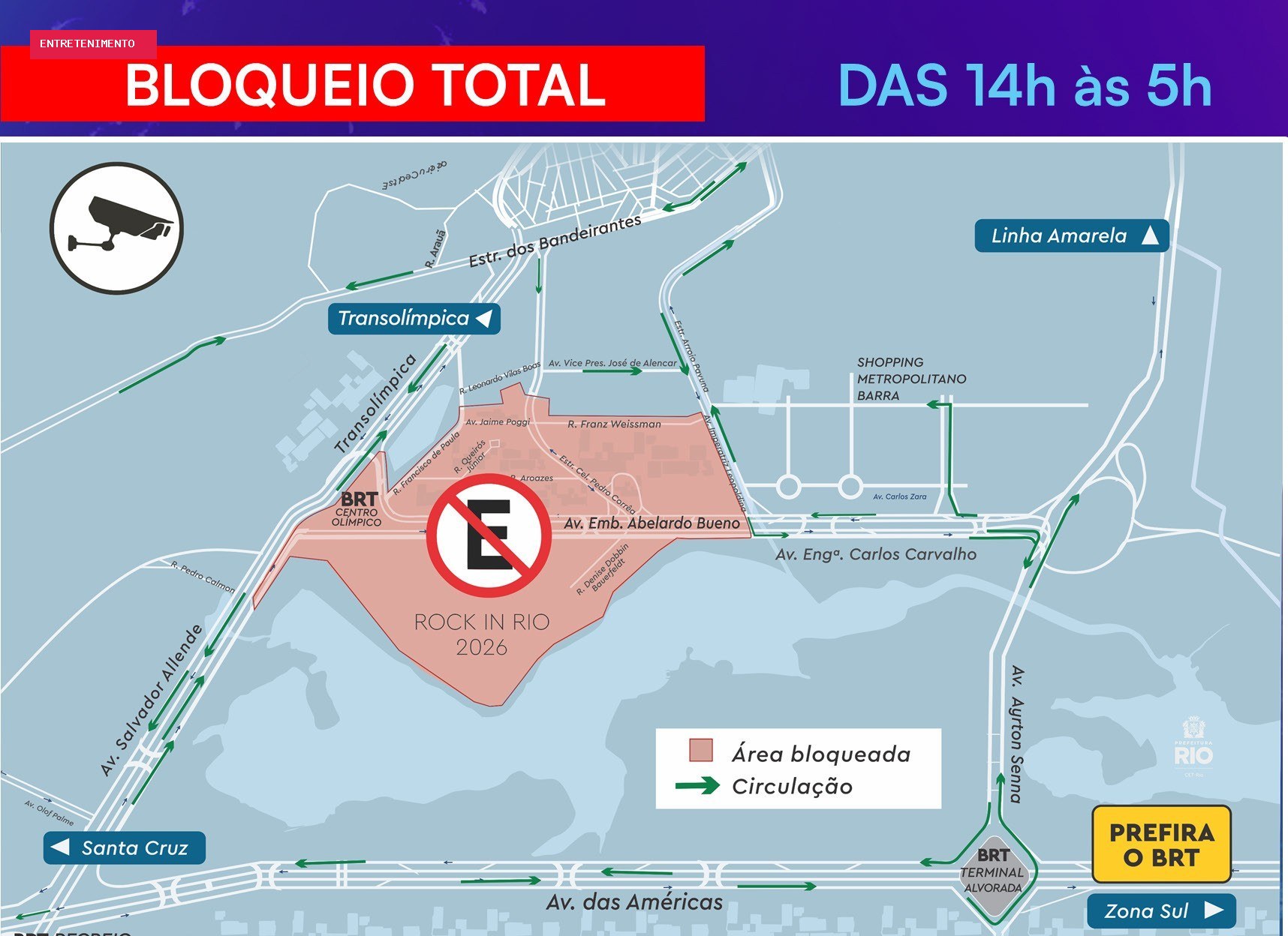 Rock in Rio: lista de ruas interditadas no segundo fim de semana de shows