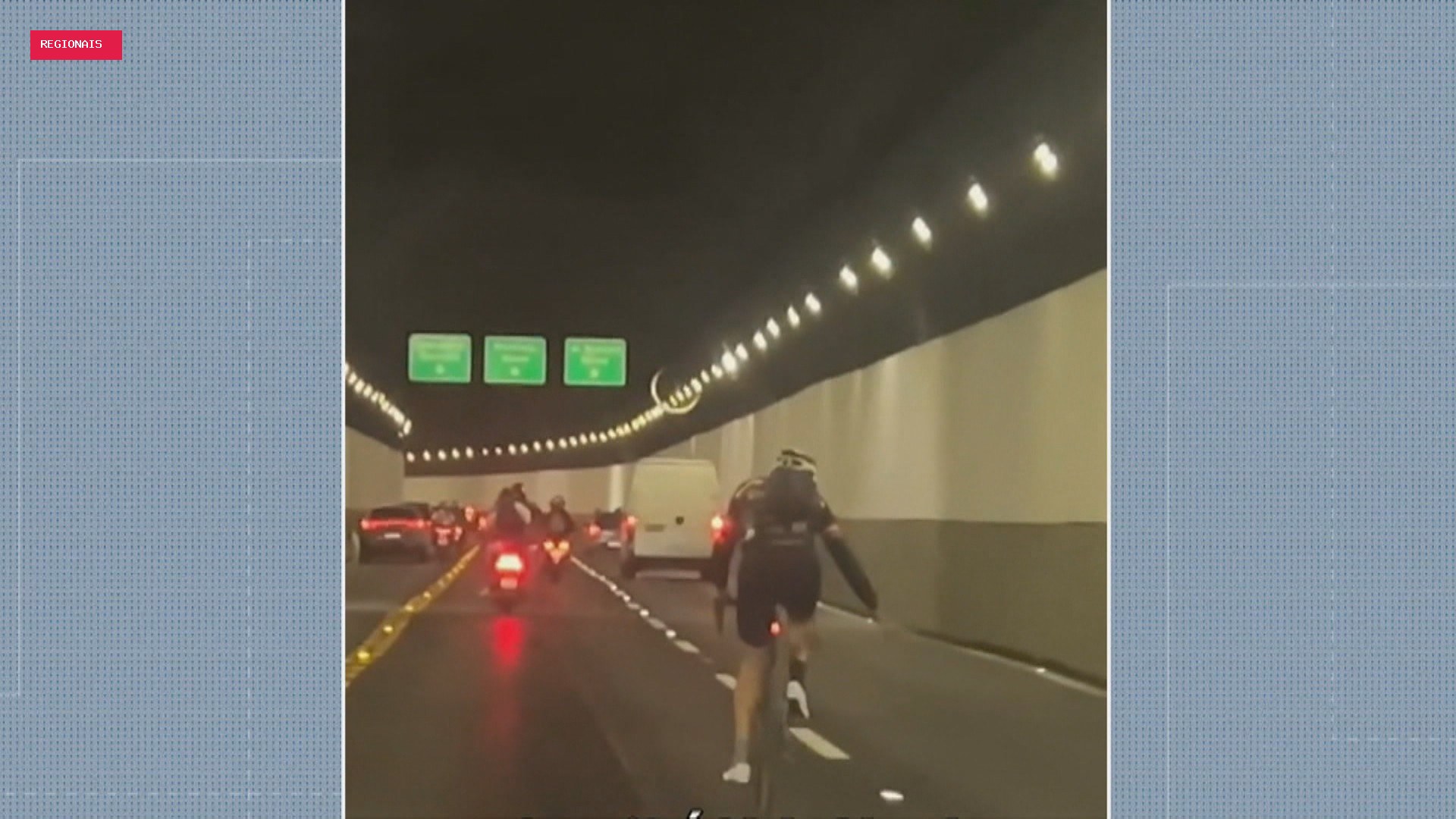 Ciclista é flagrado pedalando em alta velocidade no Túnel Rebouças