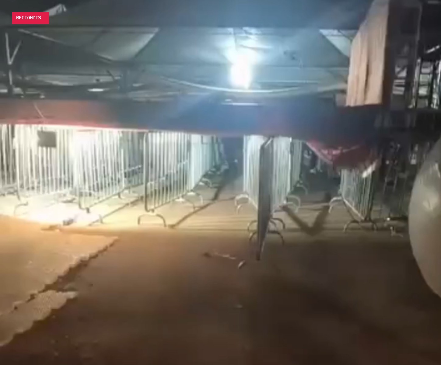 Vendaval derruba estruturas, e 13 pessoas ficam feridas em festival sertanejo em MG