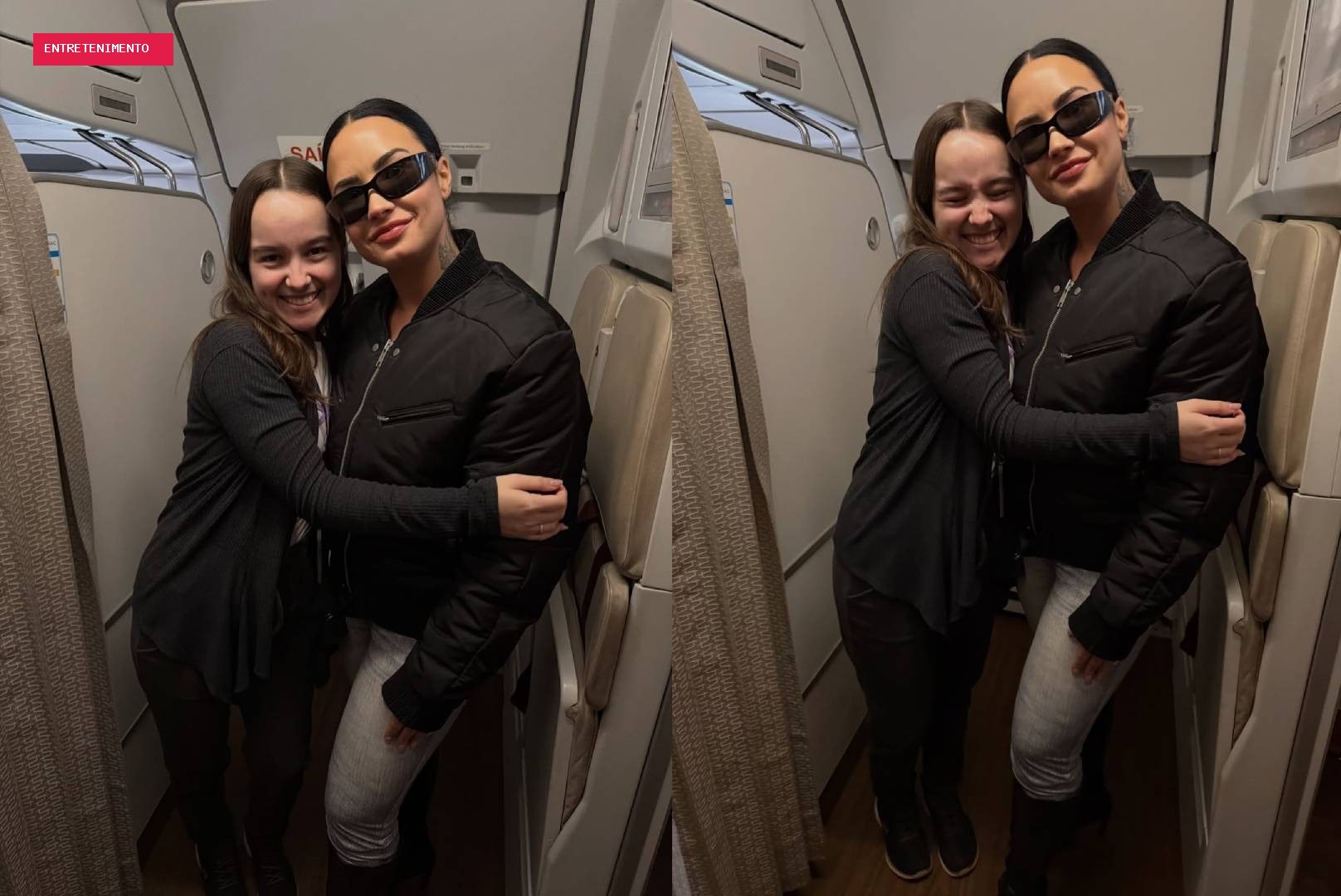 Comissária de bordo relata encontro com Demi Lovato em avião: 'Perdi 6 voos, mas realizei um sonho'