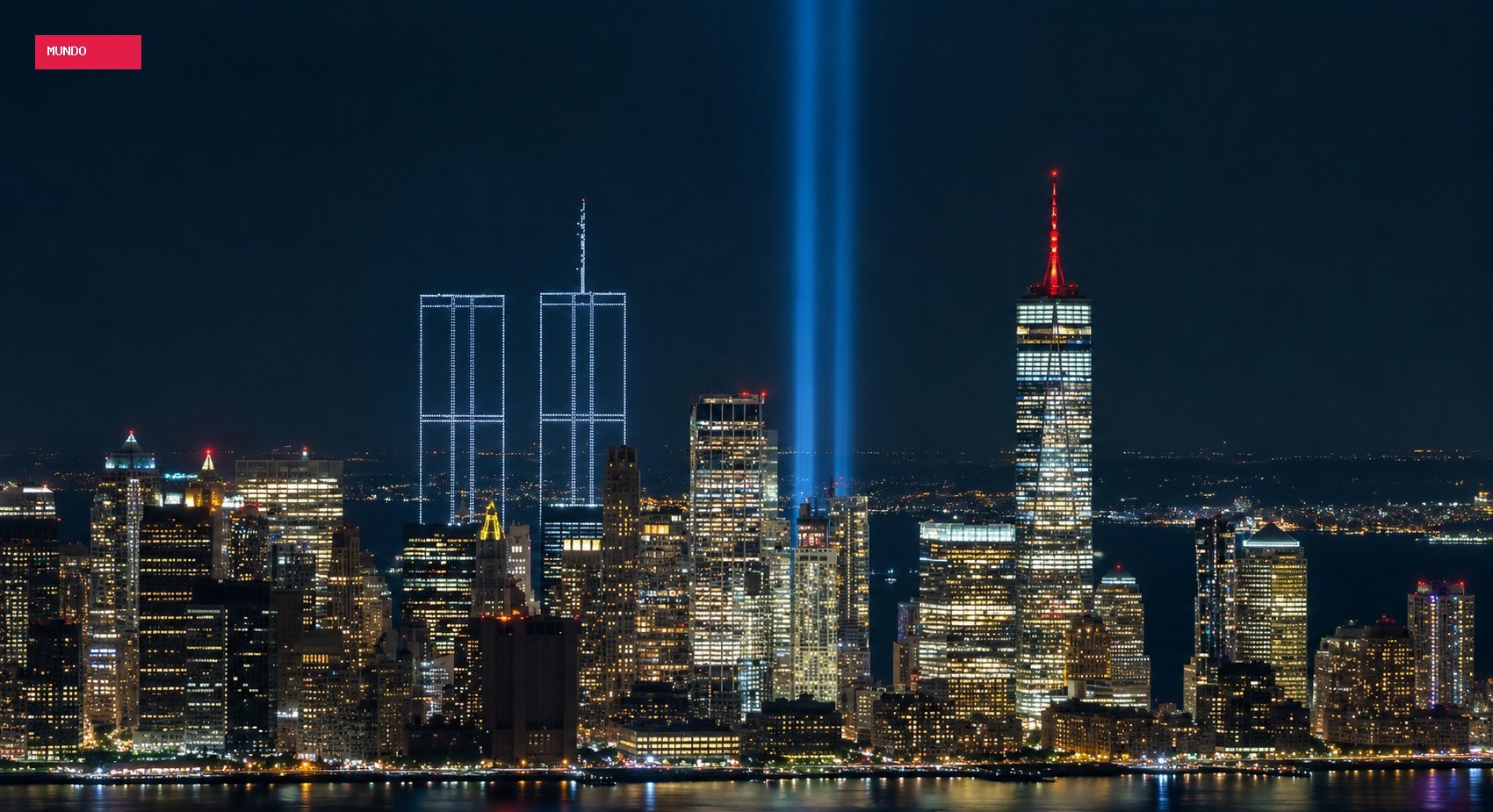 Drones formam silhueta das Torres Gêmeas em Nova York em homenagem aos 25 anos do 11 de setembro