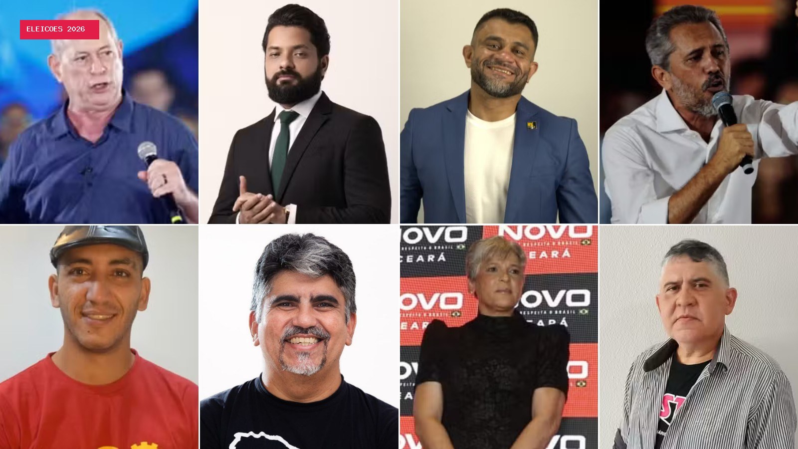 Eleições 2026: como foi o dia dos candidatos ao governo do Ceará no último domingo antes do 1º turno