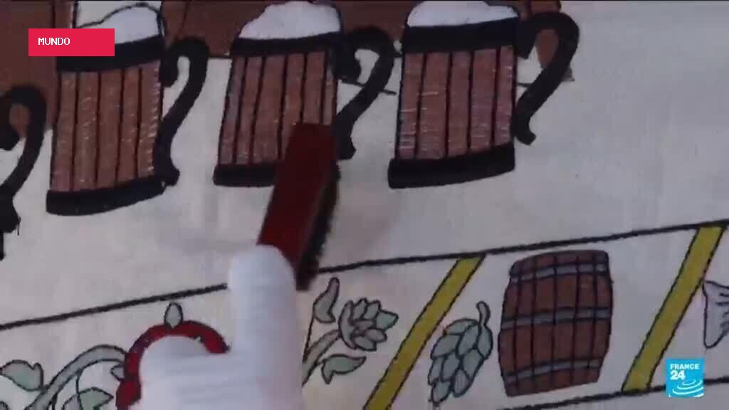 London pub celebrates Bayeux Tapestry loan with ‘Beer Tapestry’