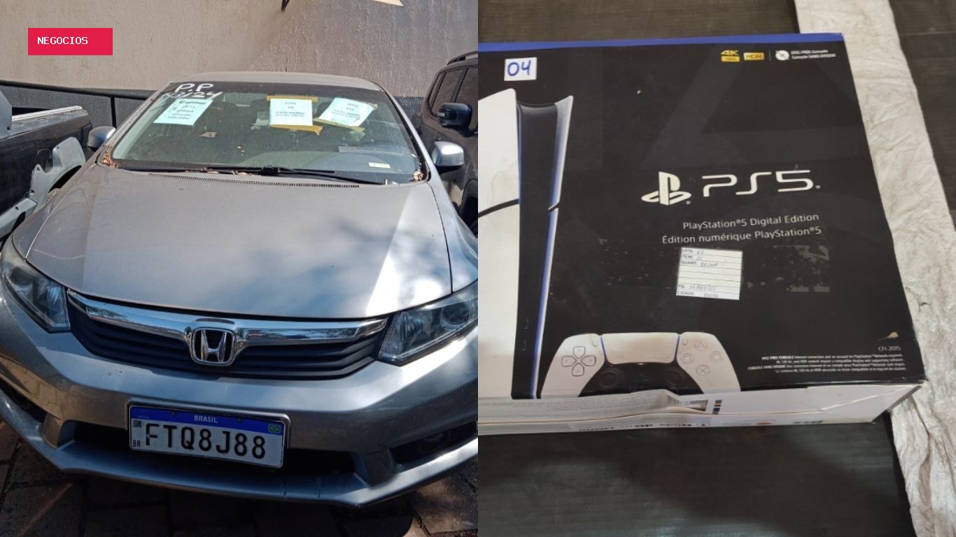 Novo leilão da Receita tem PS5 por R$ 577 e Honda Civic por R$ 3,2 mil