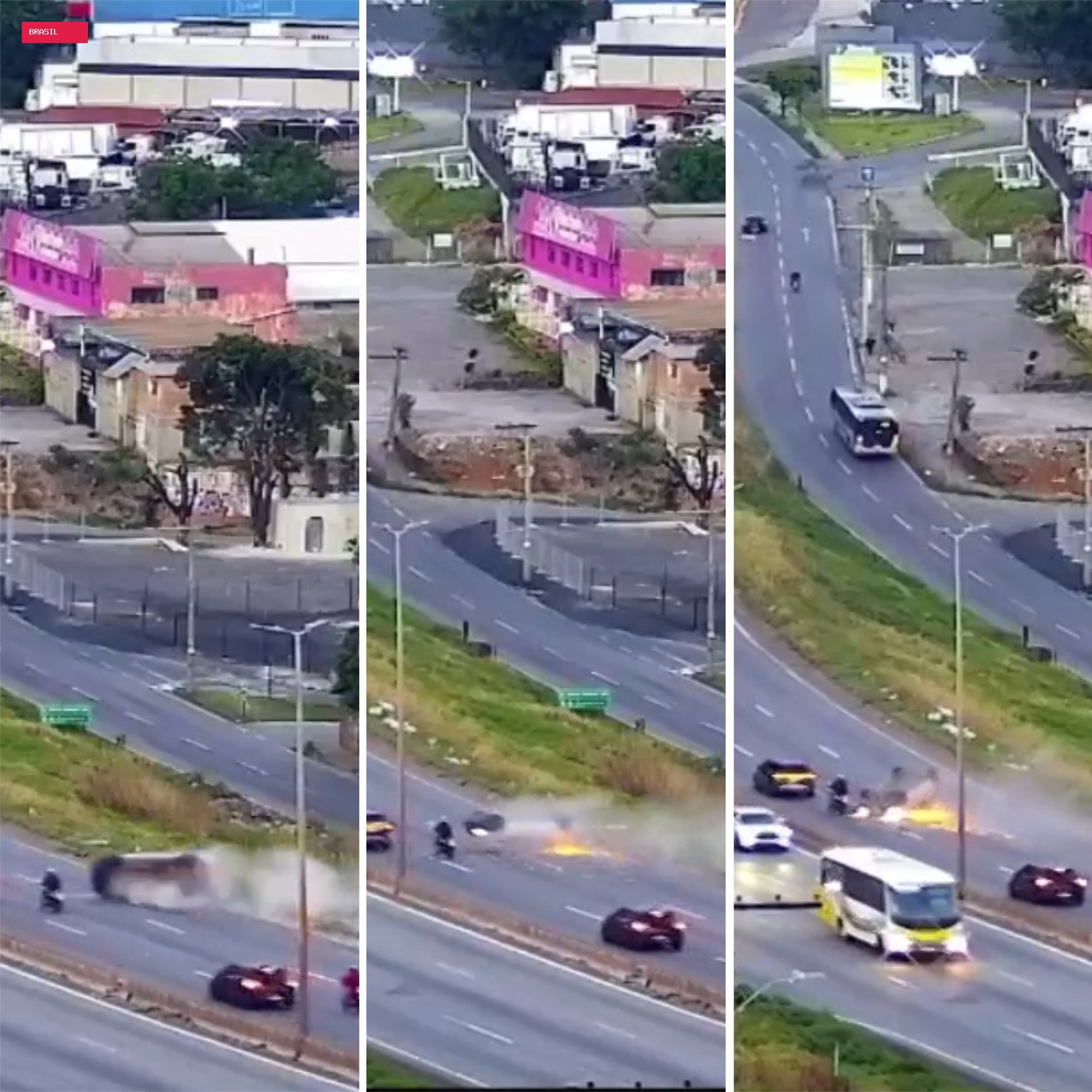 Motorista perde o controle e capota carro no Anel Rodoviário de BH