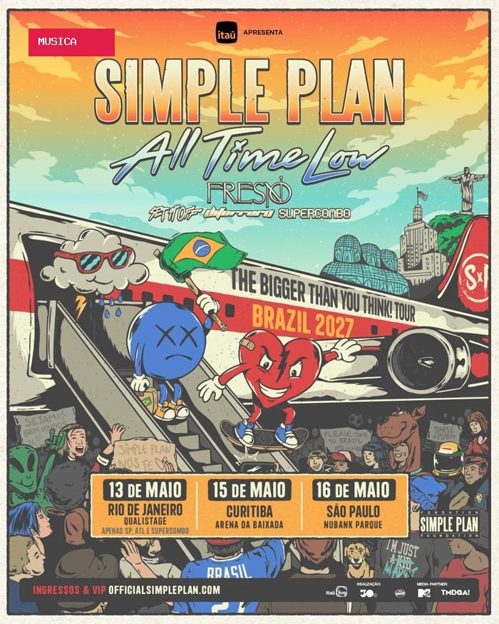 Simple Plan confirma turnê brasileira com três apresentações