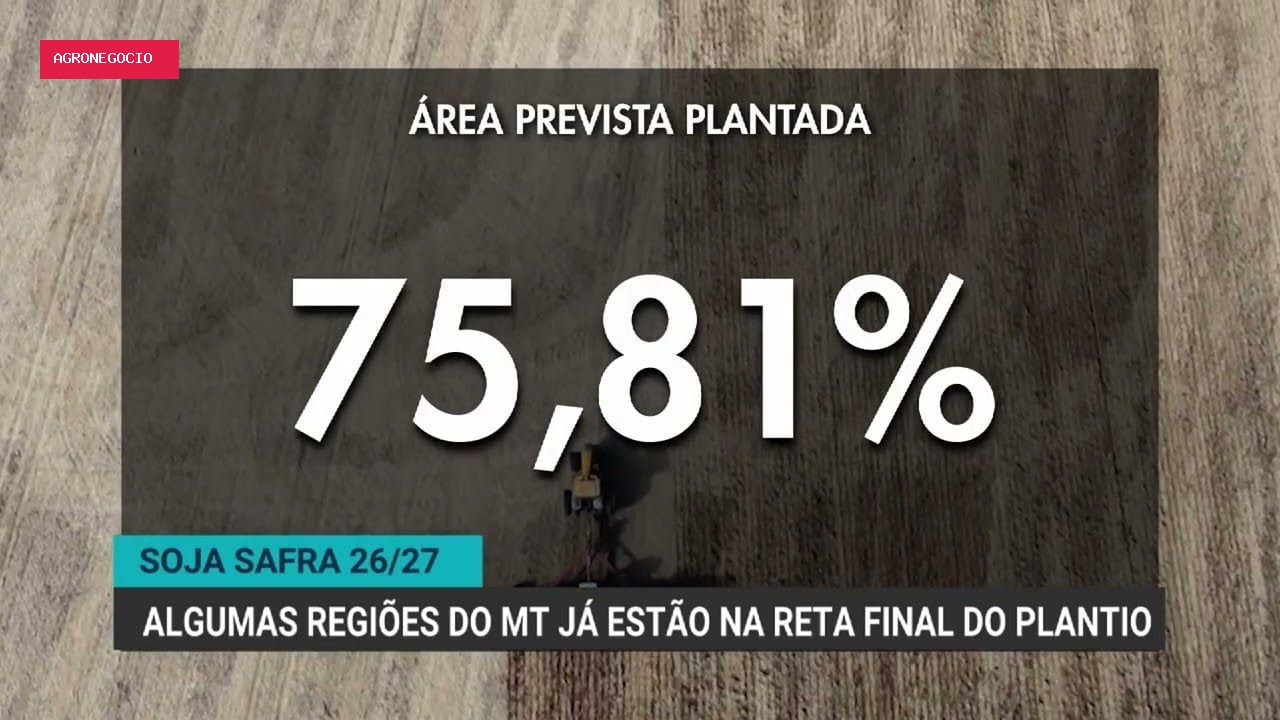Plantio da soja 2026/27 avança em Mato Grosso com 75,81% semeado